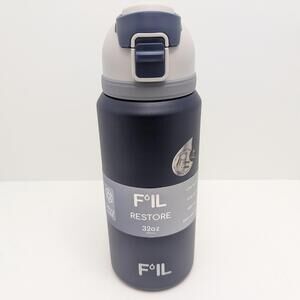 F’IL Restore 32oz Stainless Steel Water Bottle With Straw Chug Lid Navy Blue
